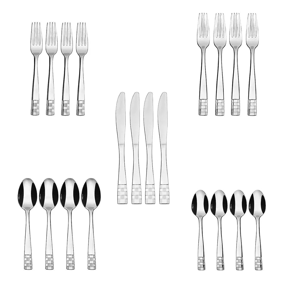 Flatware Set 20 Pieces Stainless Steel Silverware Flatware Set Cutlery Set, Utensils Set Service For 4 Including Spoon, Fork, K