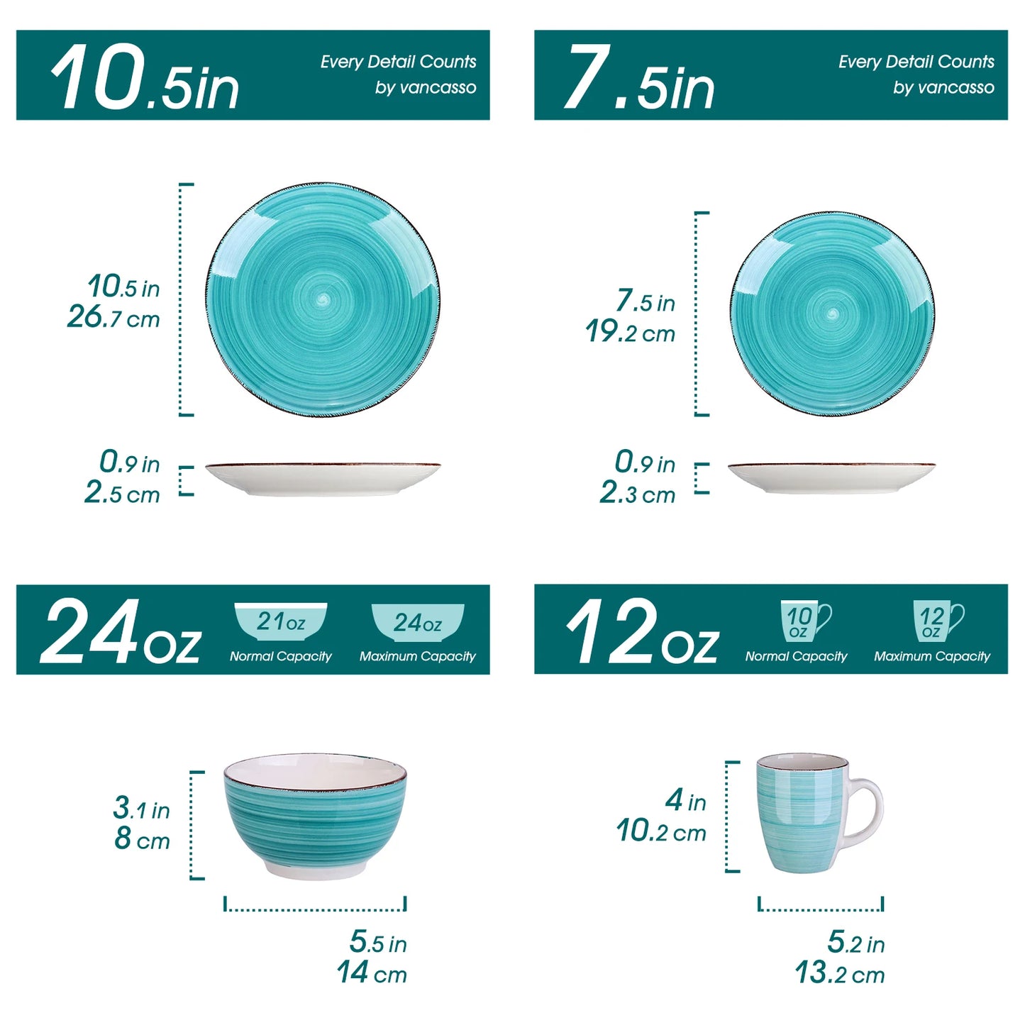 MALACASA Bella T Porcelain Dinnerware Set Plates Bowls Mugs