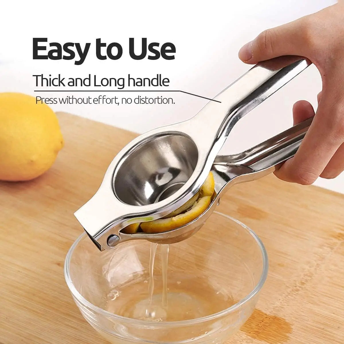 Easy to Use Citrus Juicer, 8 Inch Long & 2.56 Inch Deep, Thick Stainless Steel, Great for Lemons, Limes, Oranges, Simple Cleanup