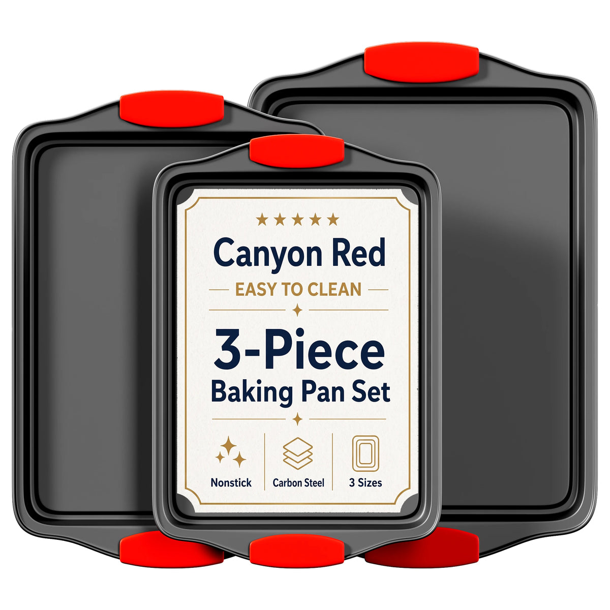 Carbon Steel Nonstick Baking Pan Set For Cookies Cakes Pizza
