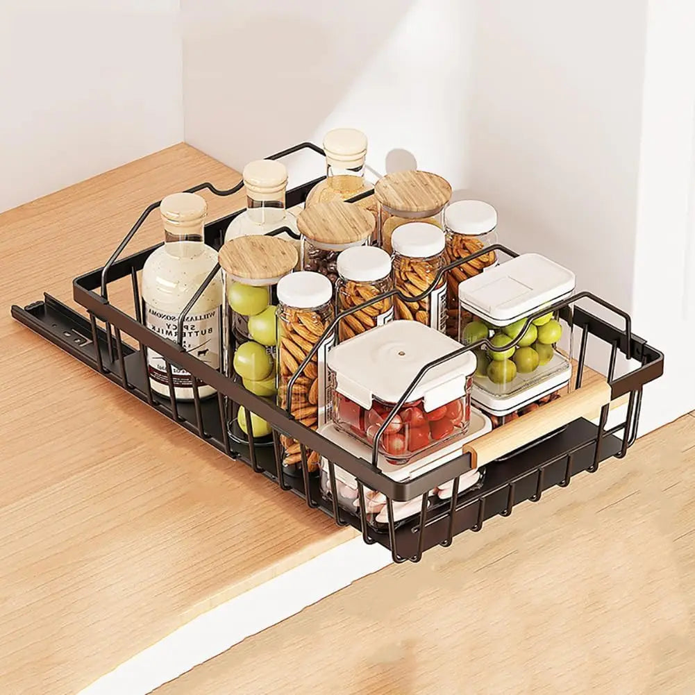 Garvee Pull Out Under Sink Cabinet Organizer Sliding Mesh Basket