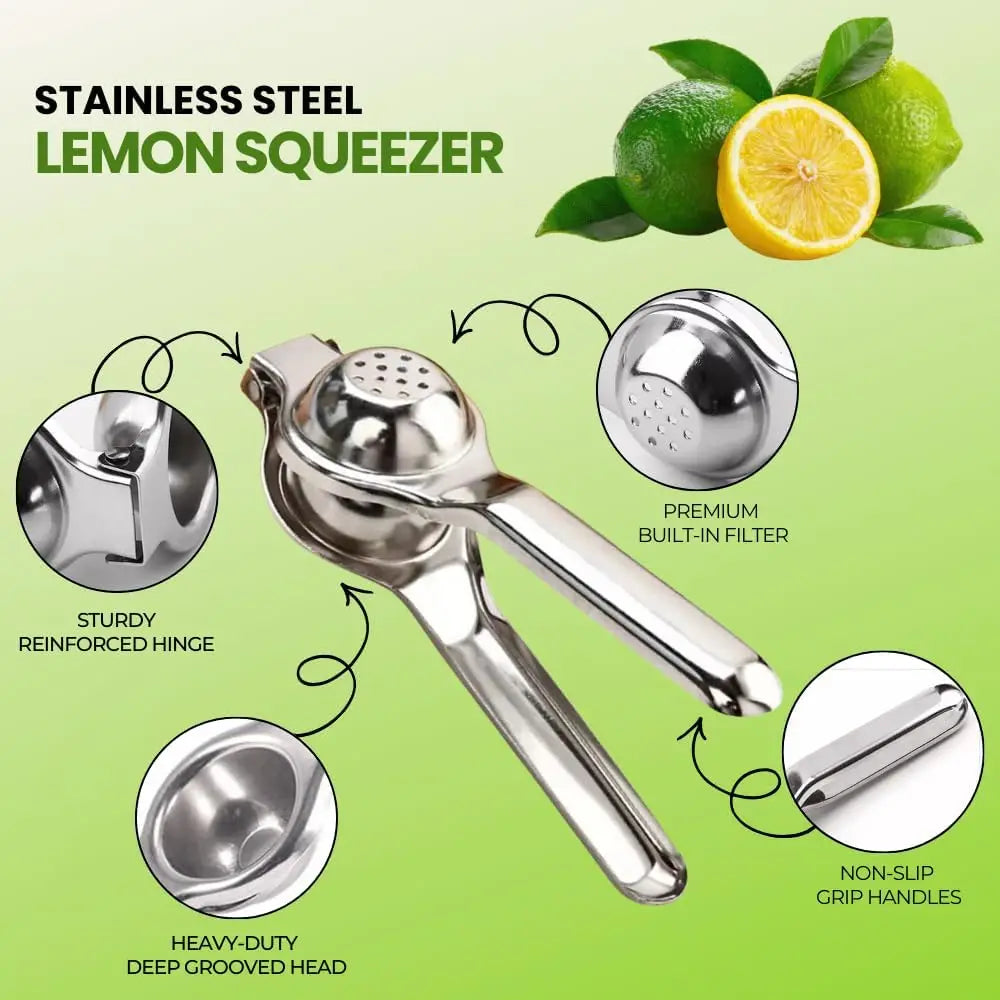 Easy to Use Citrus Juicer, 8 Inch Long & 2.56 Inch Deep, Thick Stainless Steel, Great for Lemons, Limes, Oranges, Simple Cleanup