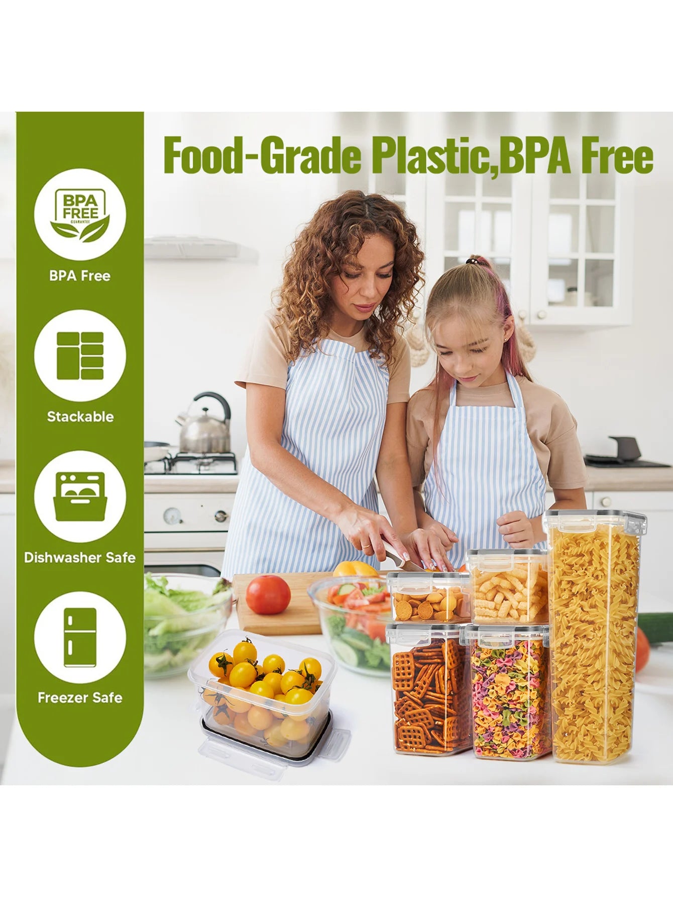 48pcs，kitchen gadgets, sealed pasta boxes with LIDS, labels and markings - versatile containers for pasta, dry food