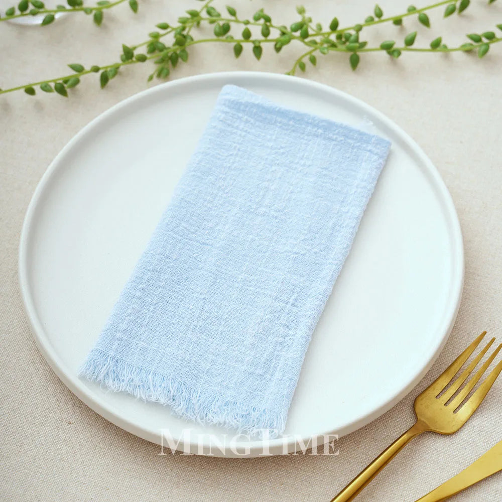 12pcs 42x42cm Cotton Gauze Cloth Napkins Versatile for Dining Wedding Home Decor Rustic Linen Table Napkin Mats Tea Towels