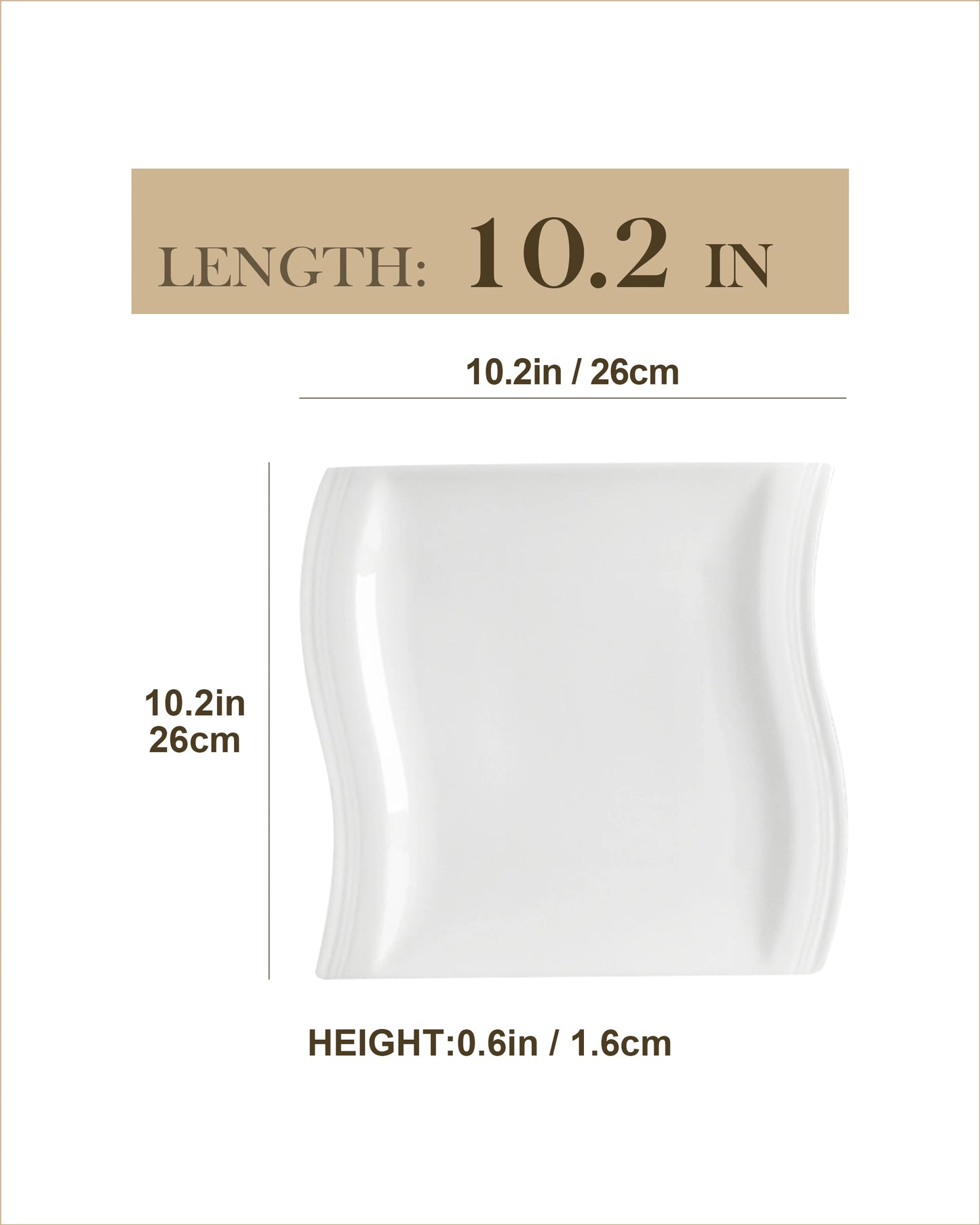 MALACASA, Series Flora, 6/12 Piece 10.25" Ivory White Porcelain China Ceramic Cream White Dinner Plates