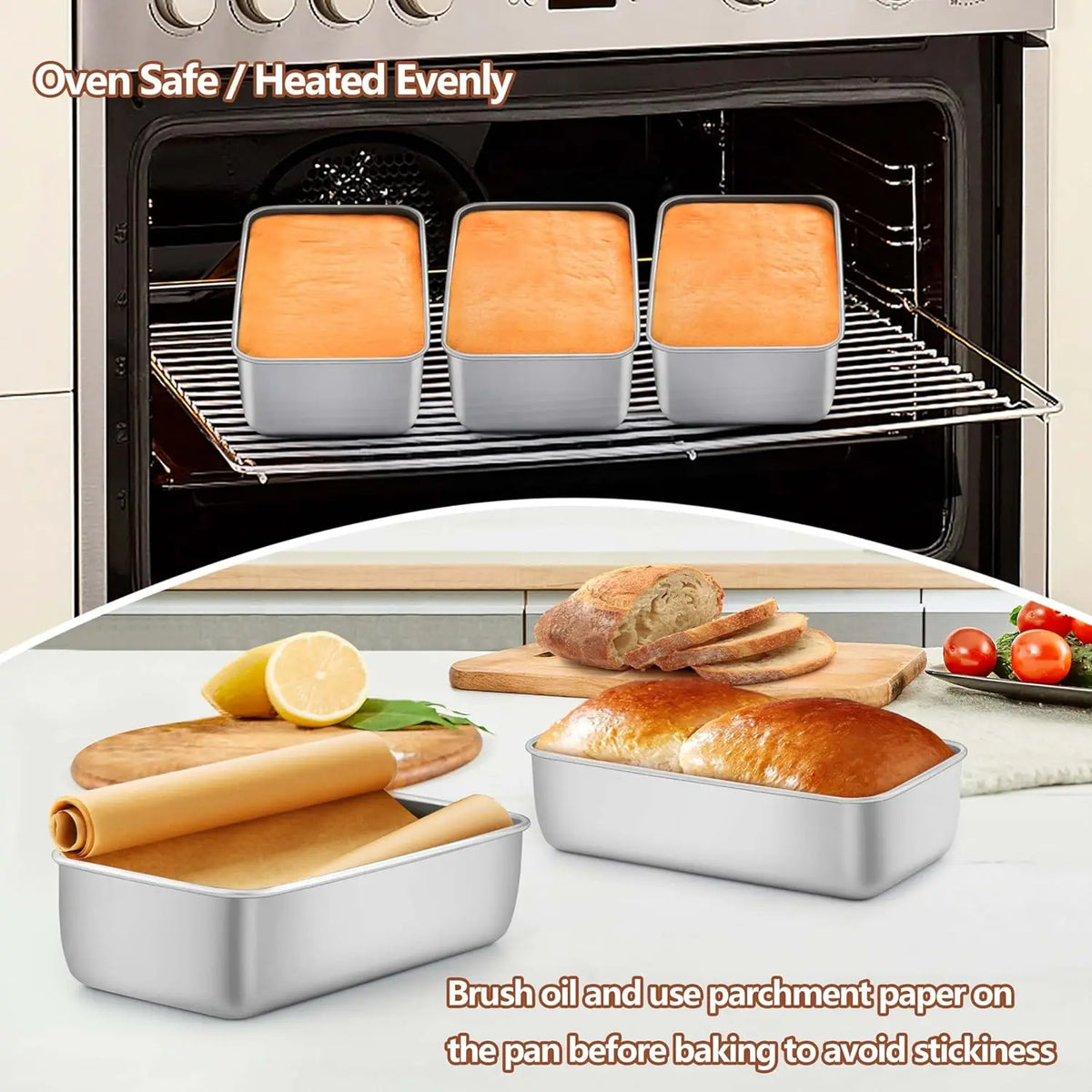 Stainless Steel Loaf Pan Baking Mold For Bread Cake And Meatloaf