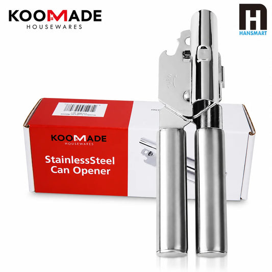 KOOMADE Stainless Steel Manual Can Opener Anti-slip Easy Grip Sharp Side Cutting Blade Labor Saving Safe Tin Can Lid Remover Multifunctional Household Kitchen Gadget