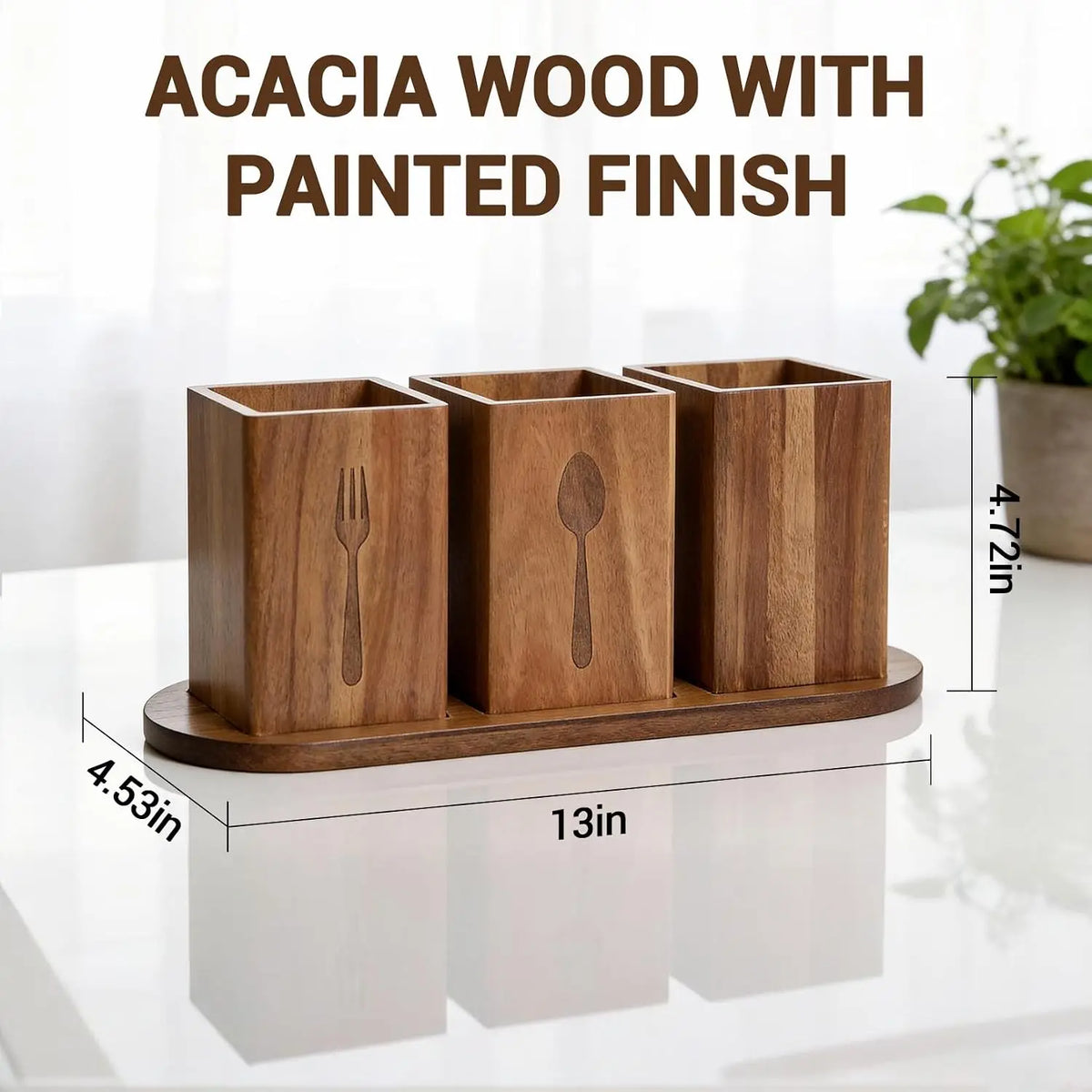 Garvee Acacia Wood Kitchen Utensil Holder Storage Organizer
