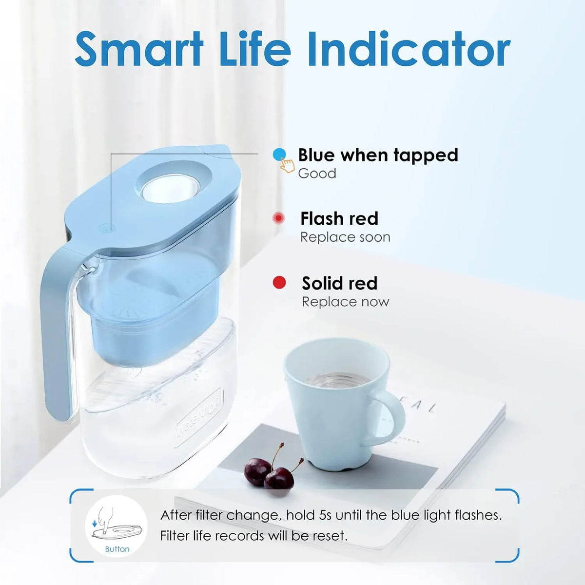 Waterdrop NSF Certified Water Filter Pitcher With Long Life Filter