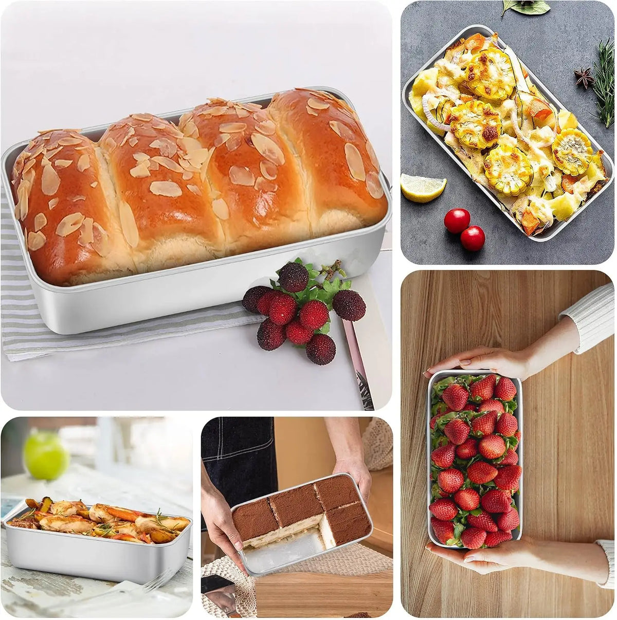 Stainless Steel Loaf Pan Baking Mold For Bread Cake And Meatloaf