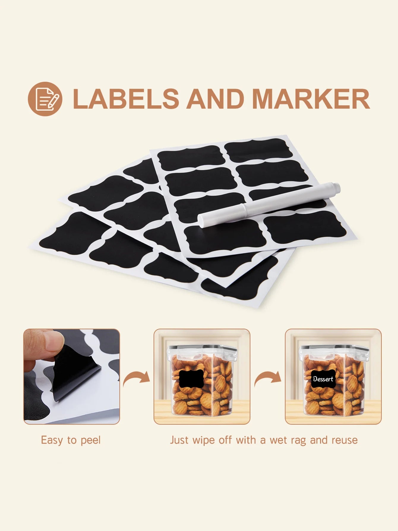 48pcs，kitchen gadgets, sealed pasta boxes with LIDS, labels and markings - versatile containers for pasta, dry food
