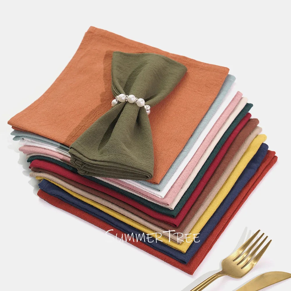 50pcs Plain Cloth Napkins 40x40cm Washable Cotton Table Napkin Place Mats for Wedding Party Home Dining Decoration Wholesale