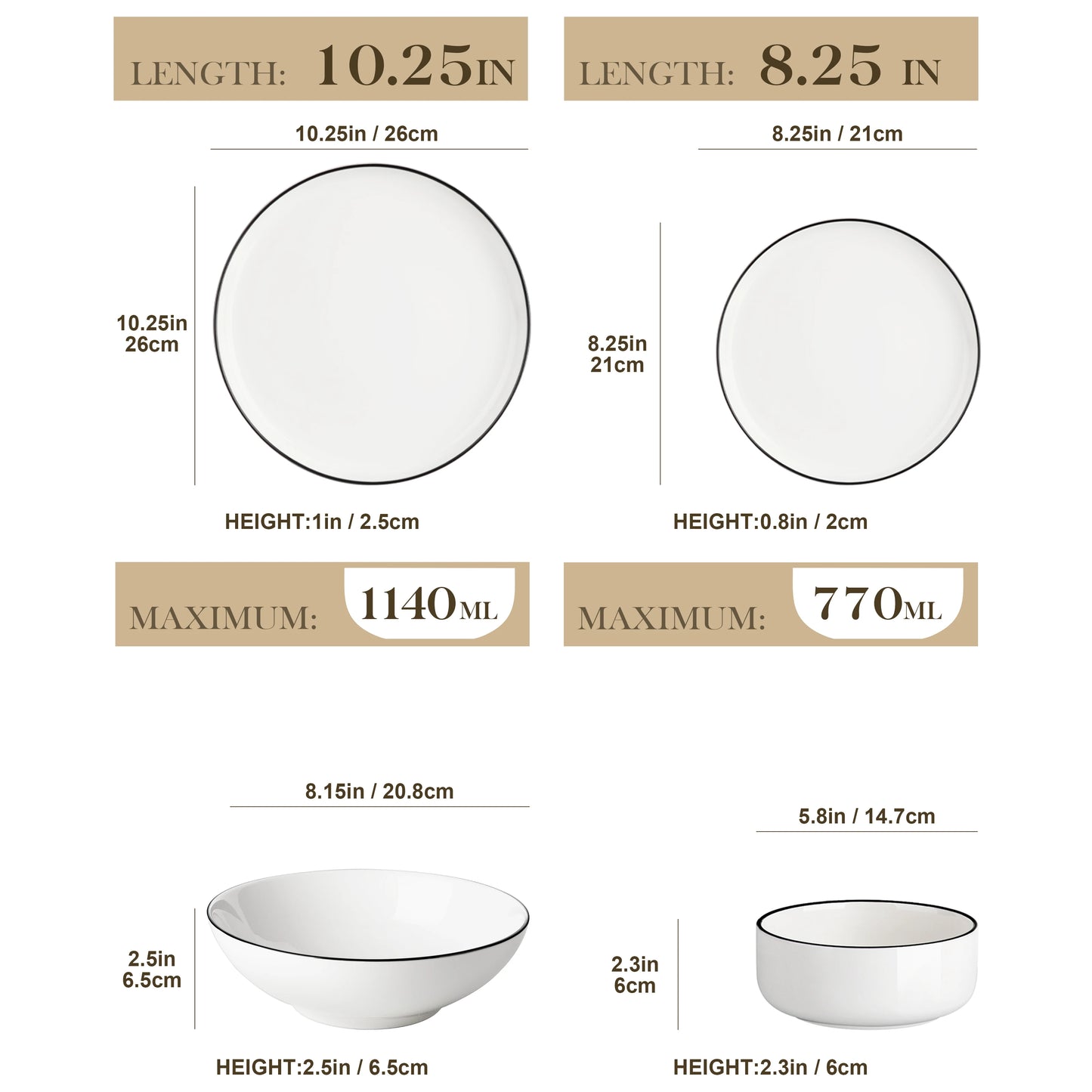 MALACASA Ceramic Dinnerware Set Porcelain Plates And Bowls For 6