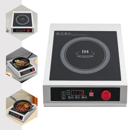 Y14 3500W Stainless Steel Induction Cooktop,110V Black Electric Induction Burner Tabletop 43*35*9cm for Commercial Places
